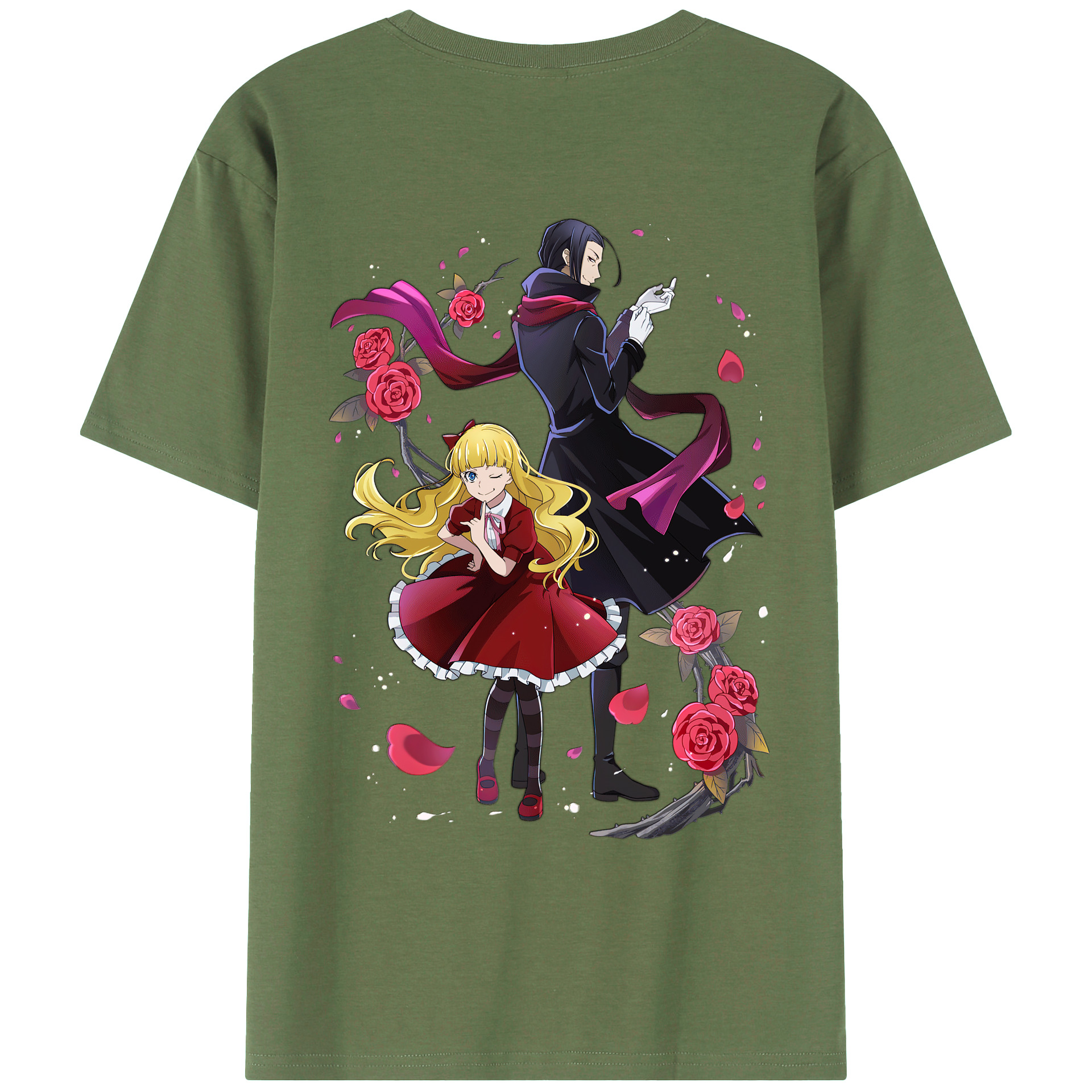 （画像用） 文豪ストレイドッグス Bungo Stray Dogs 綿100％ メンズ半袖Tシャツ（バックプリント） 通気性